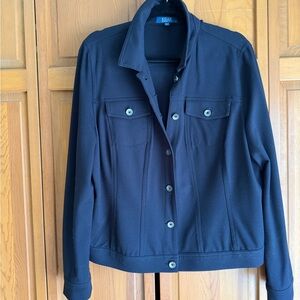 KELLY Dark Navy Button-Front Jean Jacket